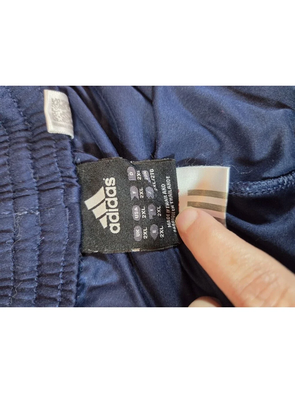 Vintage Y2K Adidas Climalite 2XL Navy 3 Stripe Athletic Soccer Shorts Drawstring